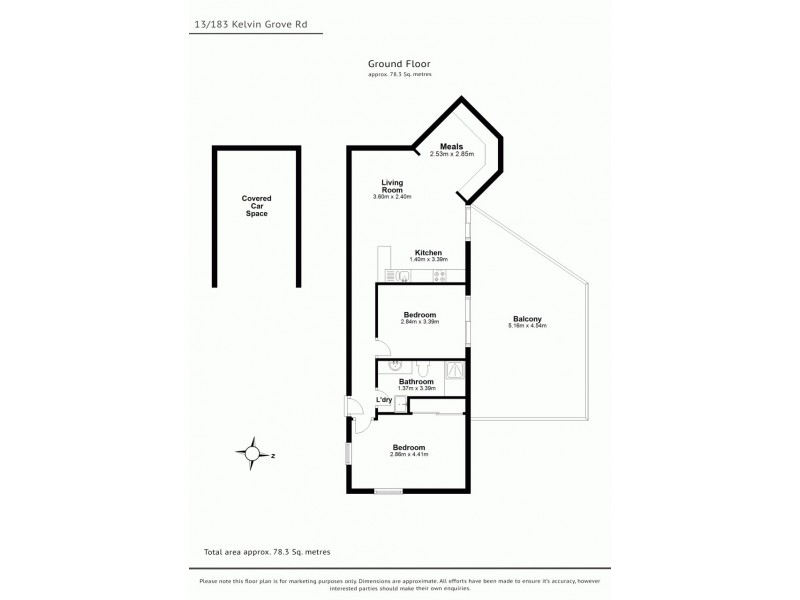 13/183 Kelvin Grove Rd, Kelvin Grove QLD 4059 Floorplan