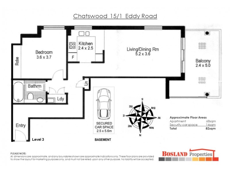 15/1 Eddy Road, Chatswood NSW 2067 Floorplan