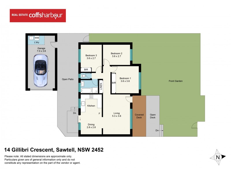 14 Gillibri Crescent, Sawtell NSW 2452 Floorplan