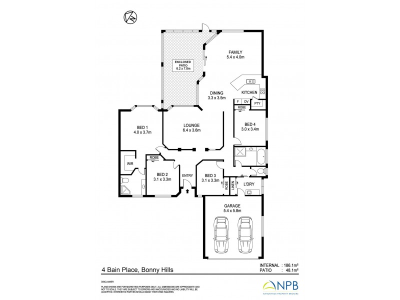 4 Bain Place, Bonny Hills NSW 2445 Floorplan