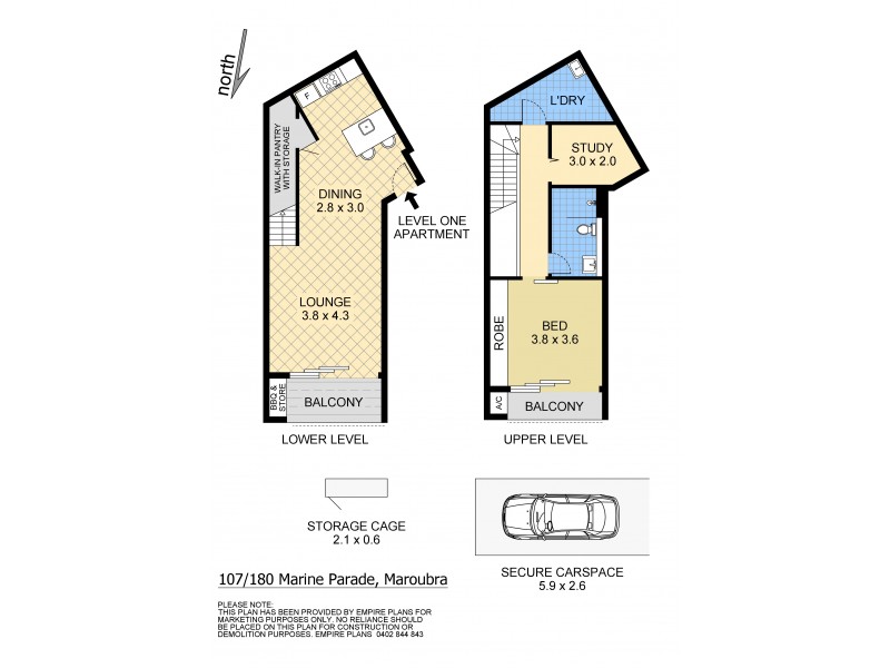107/178-180 Marine Parade, Maroubra NSW 2035 Floorplan