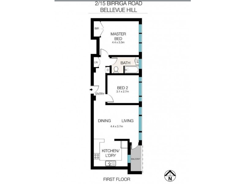 2/15 Birriga Road, Bellevue Hill NSW 2023 Floorplan