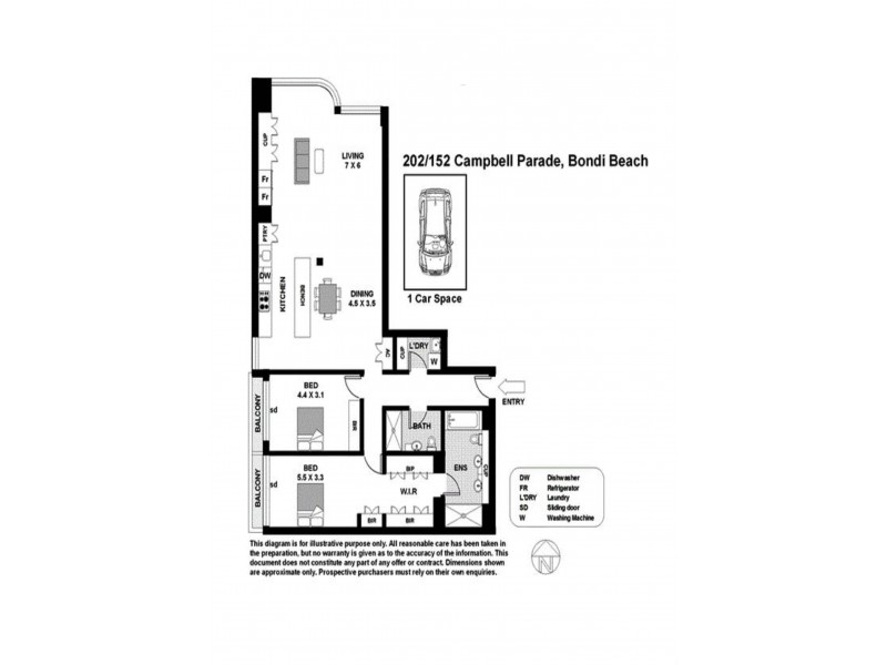 202/152 Campbell Parade, Bondi Beach NSW 2026 Floorplan