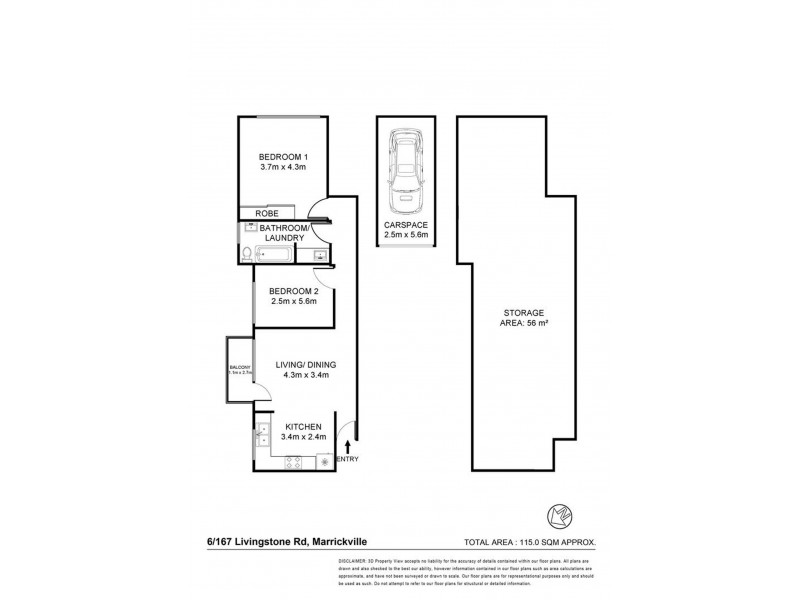 6/167 Livingstone Road, Marrickville NSW 2204 Floorplan