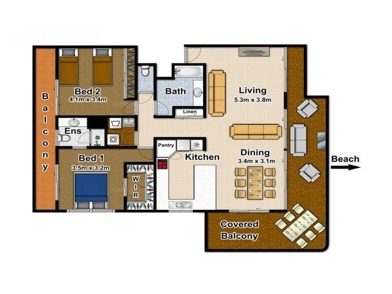 5/119-125 Arlington Espanade, Clifton Beach QLD 4879 Floorplan