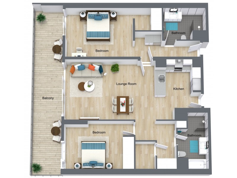 1001/1002/1 Marlin Parade, Cairns City QLD 4870 Floorplan