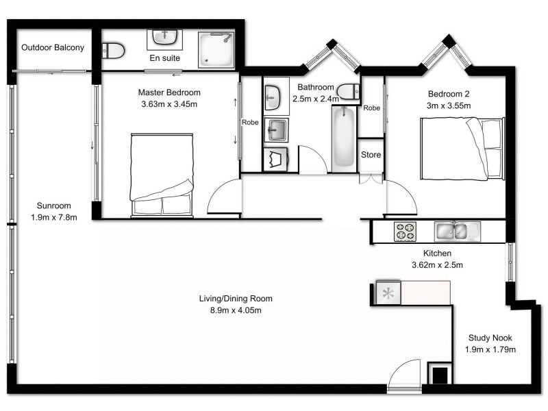 45/44 Brisbane Street, Toowong QLD 4066 Floorplan