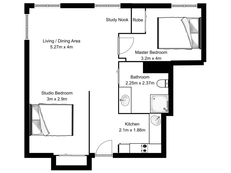 208/301 Ann Street, Brisbane City QLD 4000 Floorplan
