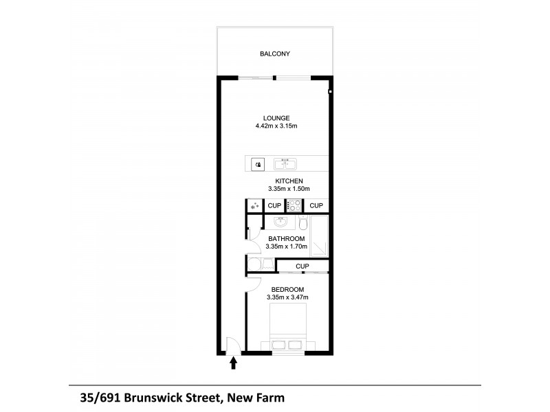 35/691 Brunswick Street, New Farm QLD 4005 Floorplan