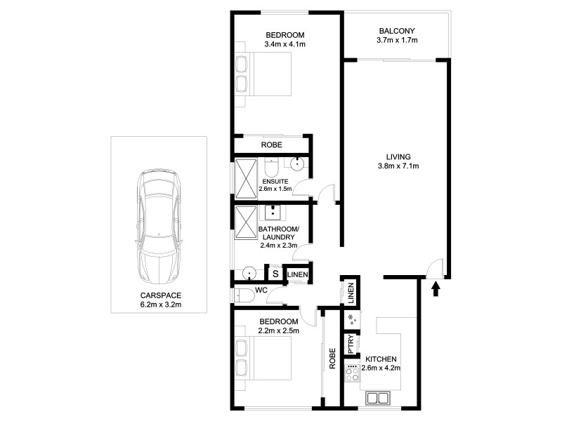 27/12 Patrick Lane, Toowong QLD 4066 Floorplan