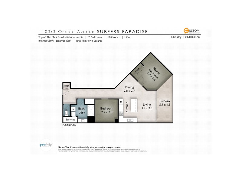 1103/3 Orchid Avenue, Surfers Paradise QLD 4217 Floorplan