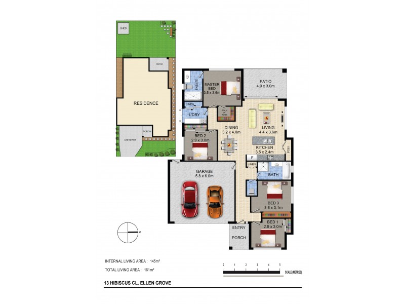 13 Hibiscus Cl, Ellen Grove QLD 4078 Floorplan