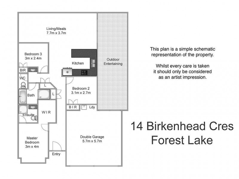 14 Birkenhead Cr, Forest Lake QLD 4078 Floorplan
