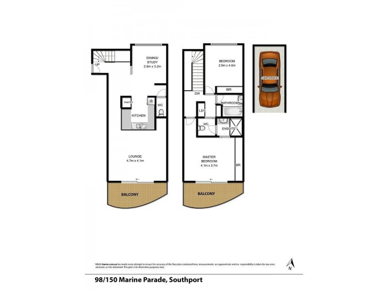 98/150 Marine Parade, Southport QLD 4215 Floorplan