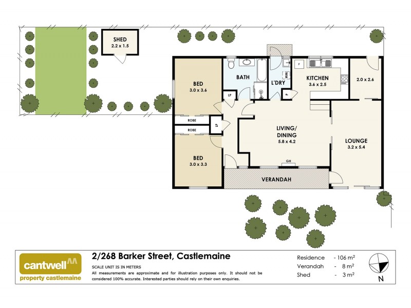 2/268 Barker Street, Castlemaine VIC 3450 Floorplan