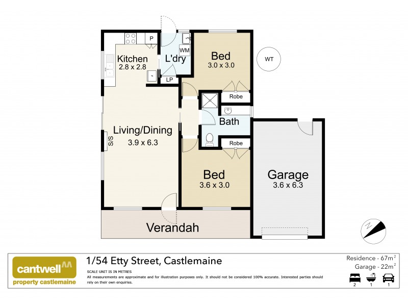 1/54 Etty Street, Castlemaine VIC 3450 Floorplan