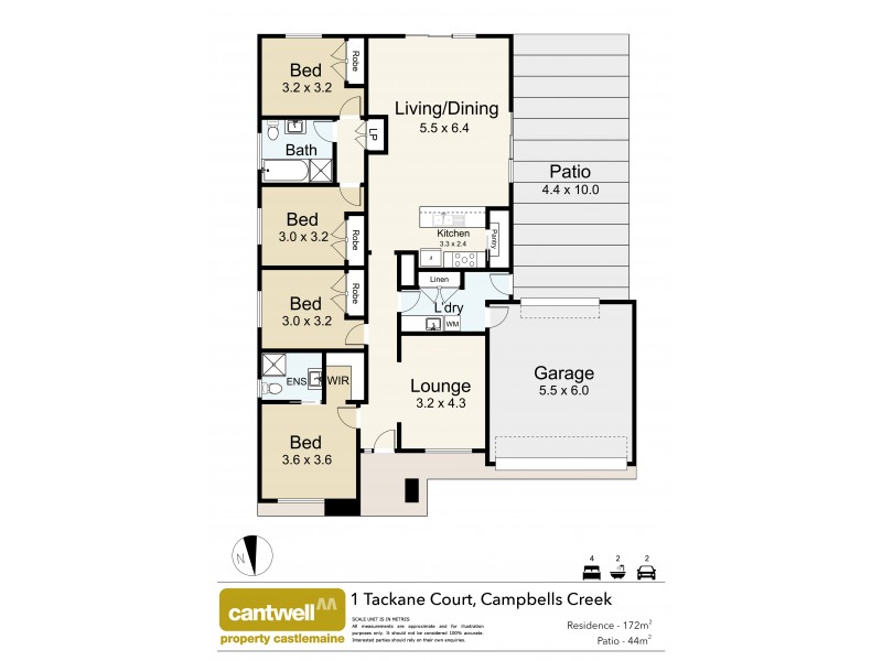 1 Tackane Court, Campbells Creek VIC 3451 Floorplan