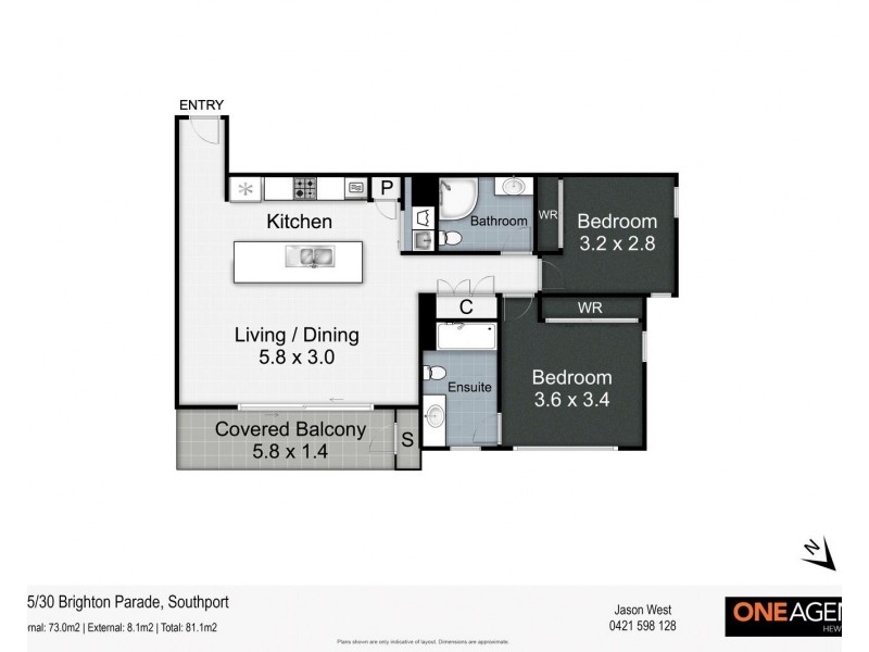 805/30 Brighton Parade, Southport QLD 4215 Floorplan