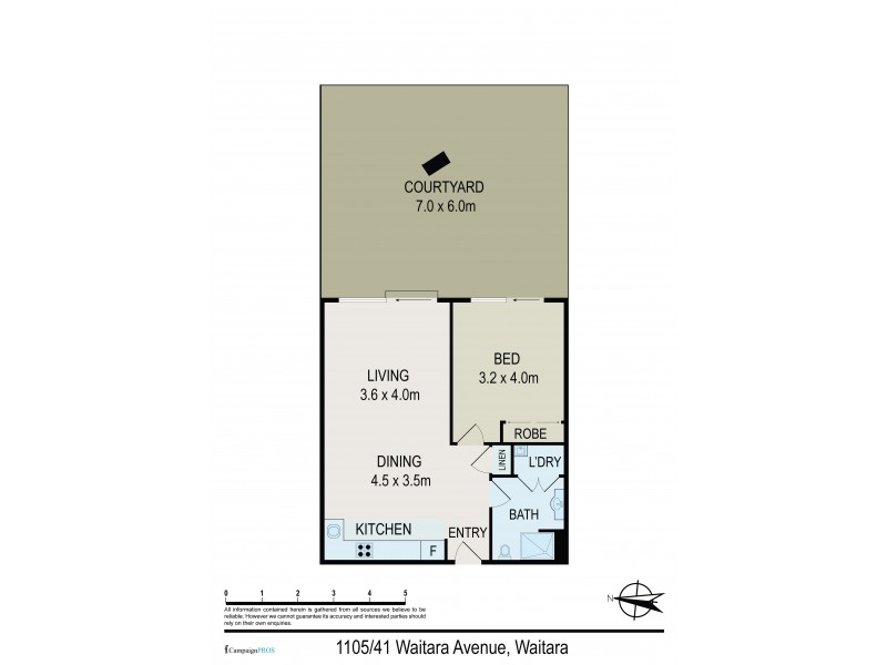 1105/41-45 Waitara Rd, Waitara NSW 2077 Floorplan