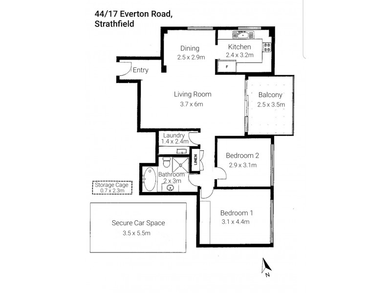 44/17 EVERTON ROAD, Strathfield NSW 2135 Floorplan
