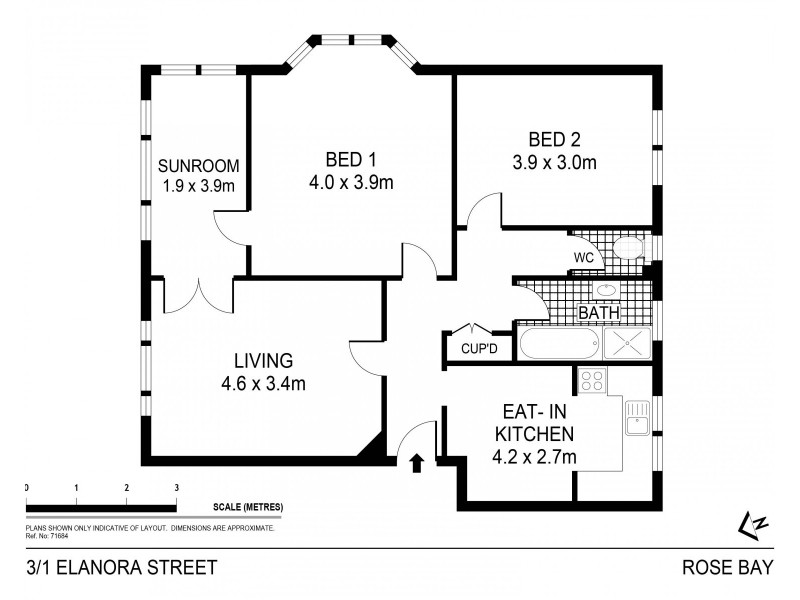 3/1 Elanora Street, Rose Bay NSW 2029 Floorplan