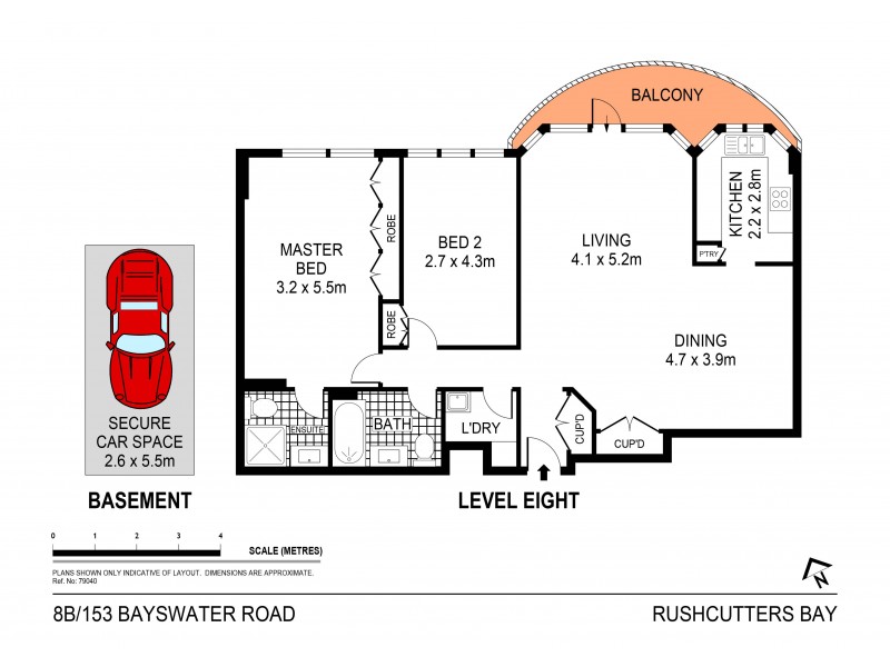 8b/153 Basywater Road, Rushcutters Bay NSW 2011 Floorplan