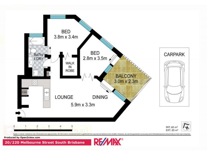 20/220 Melbourne Street, South Brisbane QLD 4101 Floorplan
