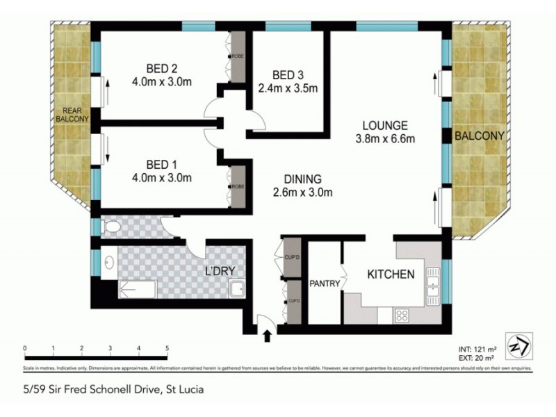 5/59 Sir Fred Schonell Drive, St Lucia QLD 4067 Floorplan