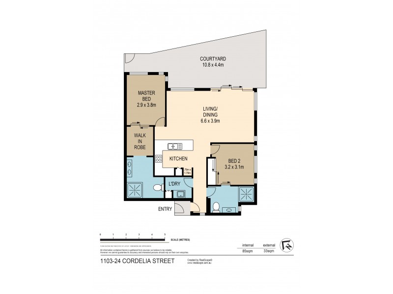 1103/24 Cordelia Street, South Brisbane QLD 4101 Floorplan