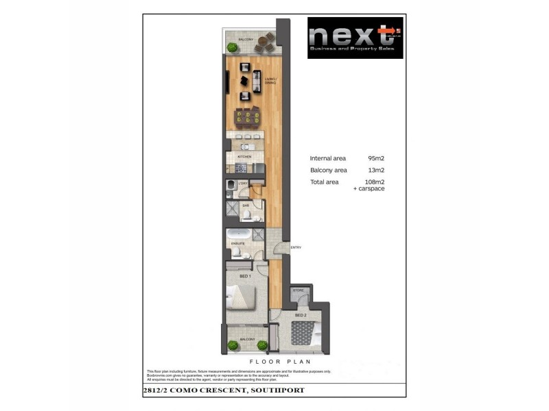 2812/2 Como Crescent, Southport QLD 4215 Floorplan