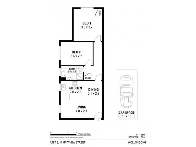 8/14 Matthews Street, Wollongong NSW 2500 Floorplan