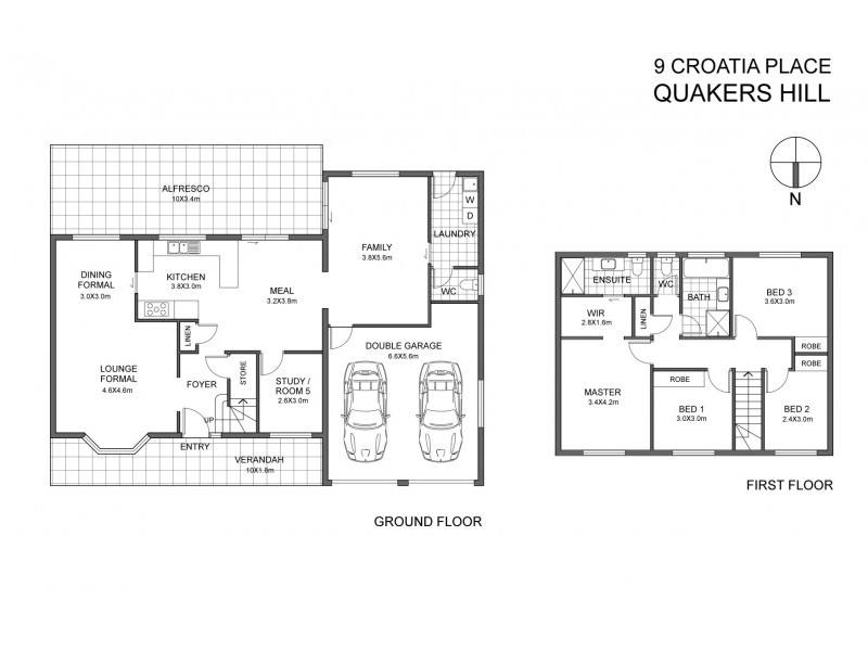 9 Croatia Place, Quakers Hill NSW 2763 Floorplan