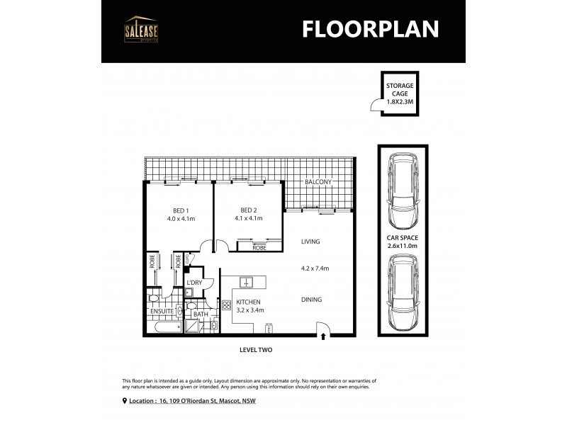 16/109-123 O’Riordan Street, Mascot NSW 2020 Floorplan