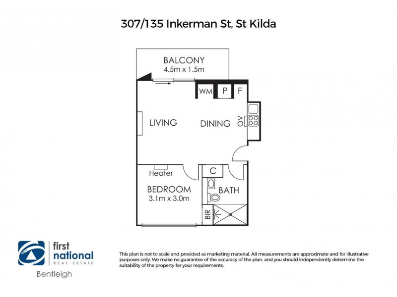 307/135 Inkerman Street, St Kilda VIC 3182 Floorplan