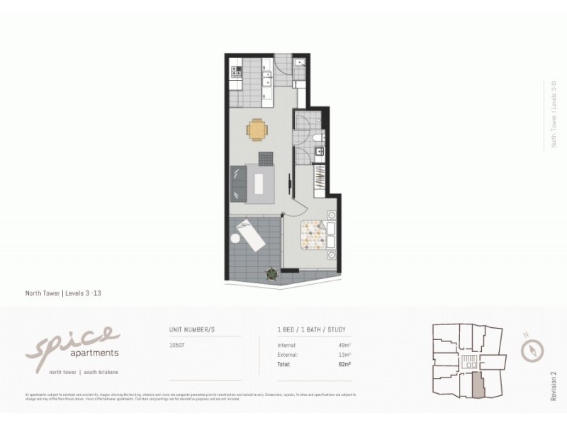 10507/25 BOUQUET STREET, South Brisbane QLD 4101 Floorplan