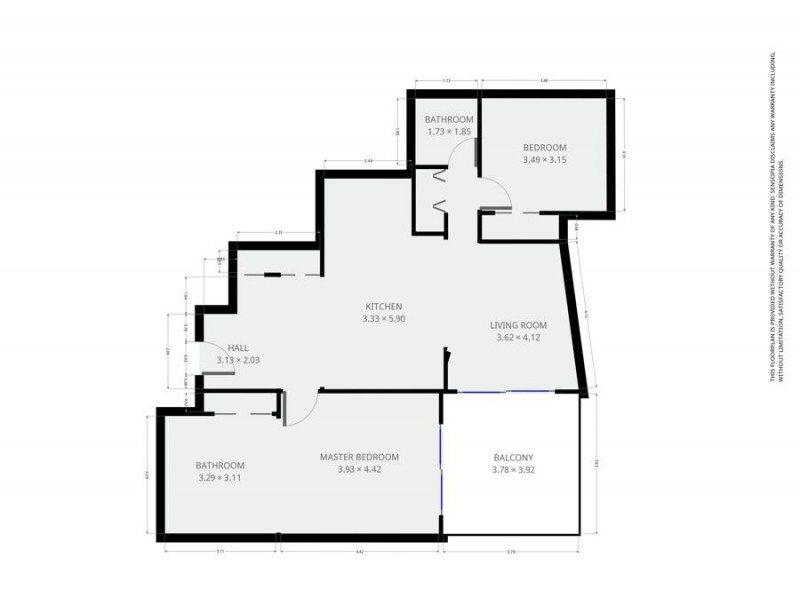 2804/92 Quay St, Brisbane City QLD 4000 Floorplan