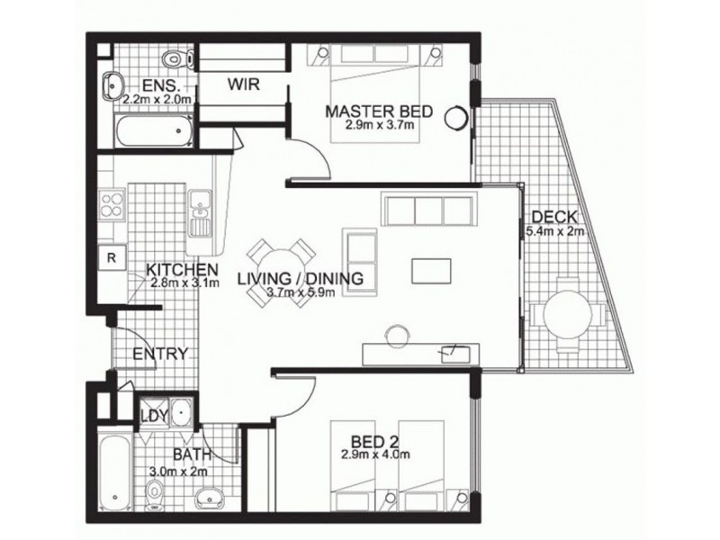 1057 1 Ocean Street, Burleigh Heads QLD 4220 Floorplan