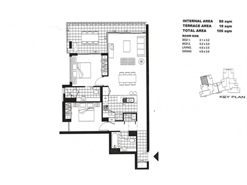 3043/3 Parkland Boulevard, Brisbane City QLD 4000 Floorplan