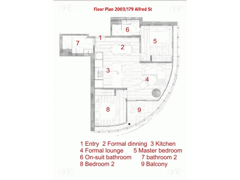 2003 179 Alfred Street, Fortitude Valley QLD 4006 Floorplan