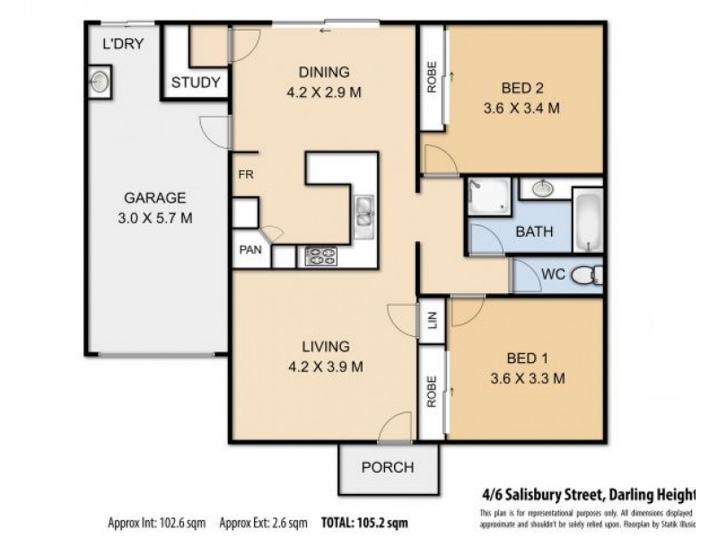 4/6 Salisbury Street, Darling Heights QLD 4350 Floorplan