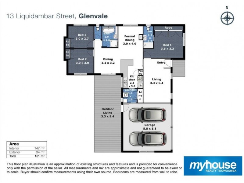 13 Liquidambar Street, Glenvale QLD 4350 Floorplan