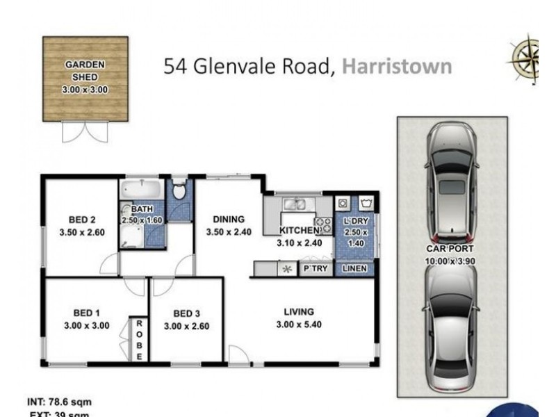 54 Glenvale Road, Harristown QLD 4350 Floorplan