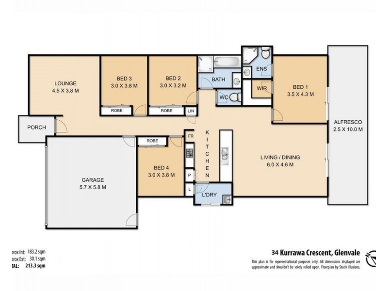 34 Kurrawa Crescent, Glenvale QLD 4350 Floorplan