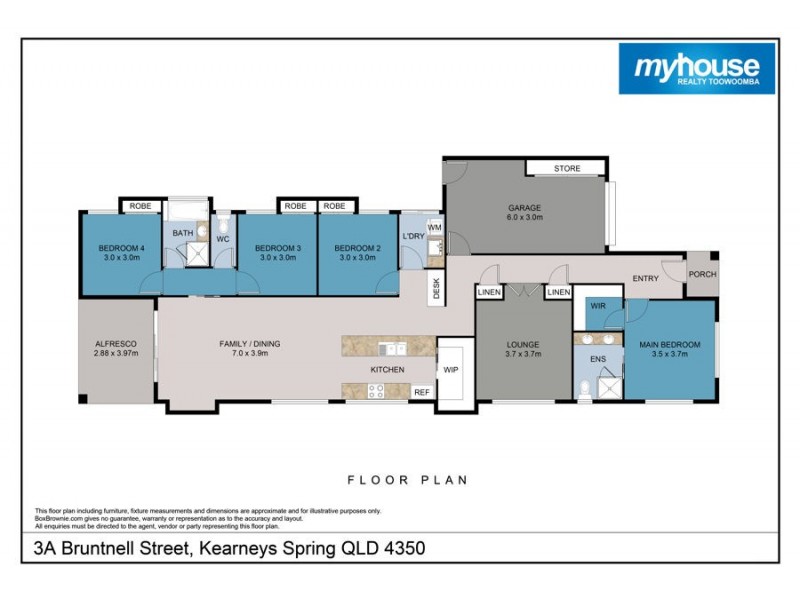 3A Bruntnell Street, Kearneys Spring QLD 4350 Floorplan