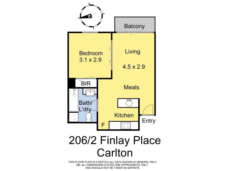 206/2 Finlay Place, Carlton VIC 3053 Floorplan