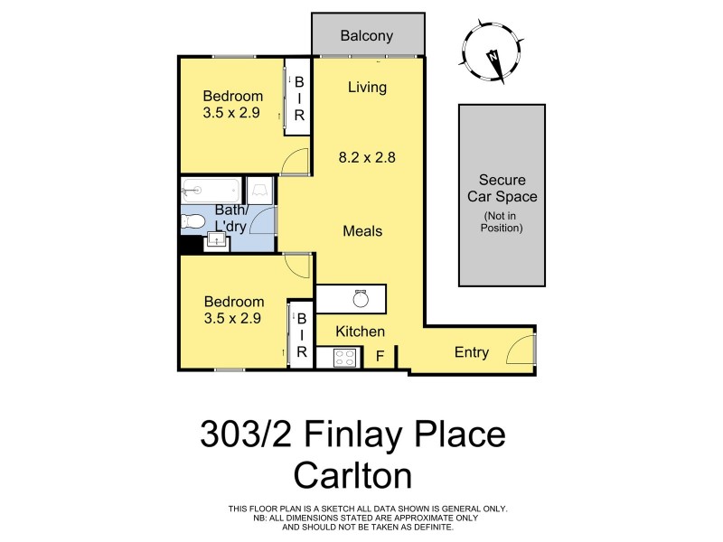 303/2 Finlay Place, Carlton VIC 3053 Floorplan
