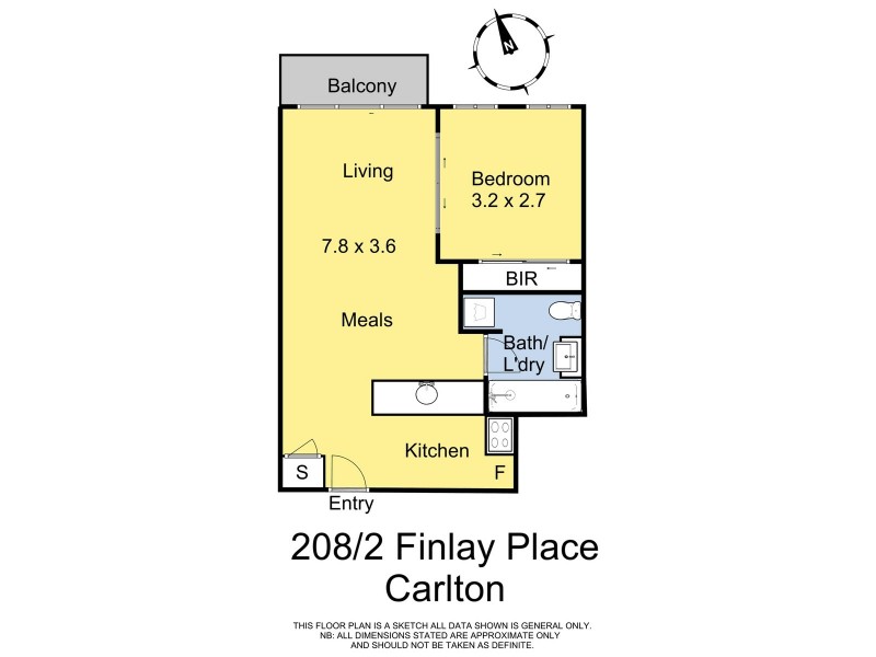 208/2 Finlay Place, Carlton VIC 3053 Floorplan