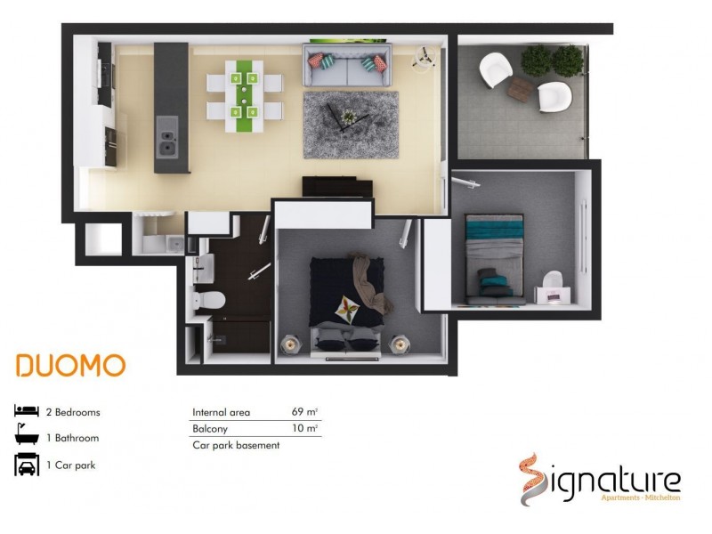 1205/132 Osborne Road, Mitchelton QLD 4053 Floorplan