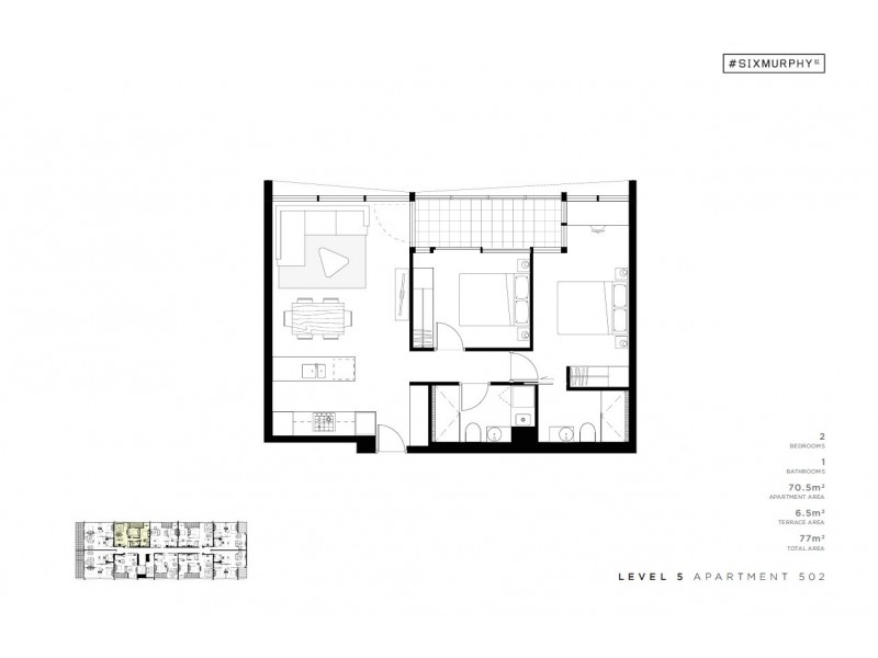 502/6 Murphy Street, South Yarra VIC 3141 Floorplan