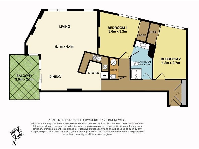 5/97 Brickworks Drive, Brunswick VIC 3056 Floorplan